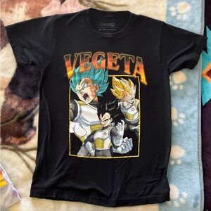 Veggeta Dragon Ball Z Graphic Tee - Black with Multicolor Print
